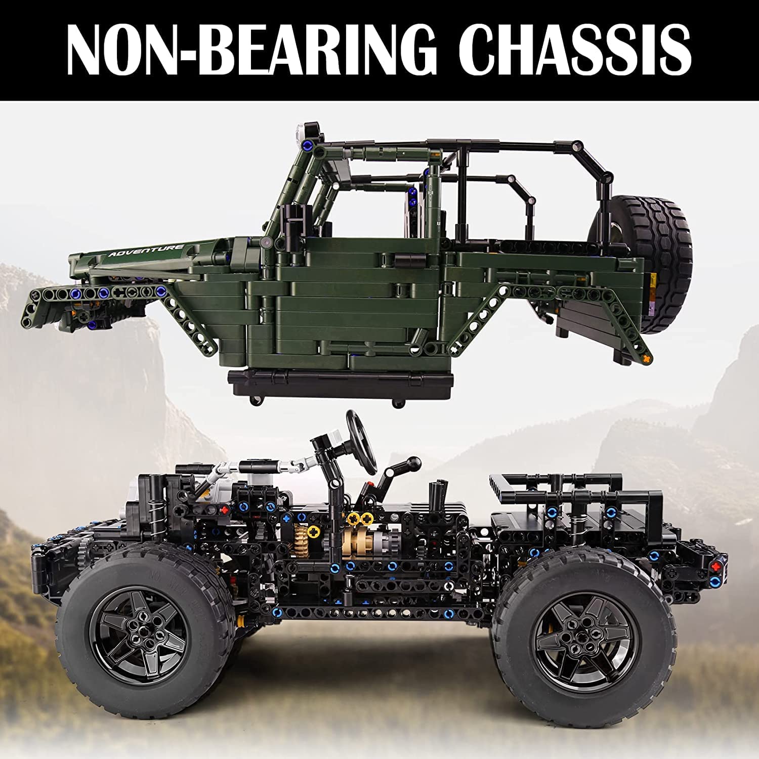 Off Road Vehicle Jeep Wrangler Building Blocks Toy Bricks Set | General Jim's Toys