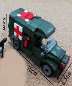 262 Piece Military WW2 Ambulance Building Blocks Toy Bricks Set | General Jim's Toys