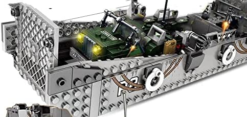 Military Landing Craft + Jeep Vehicle Building Blocks Toy Brick Building Set