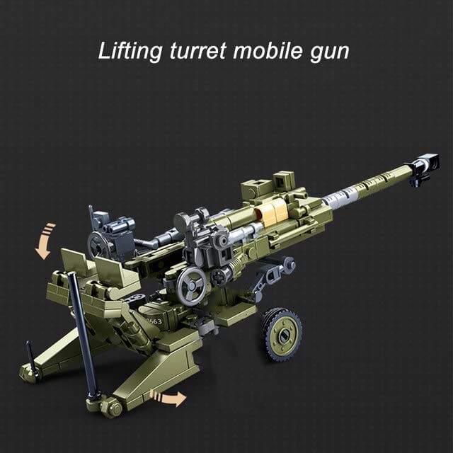 Diagram Showing Lifting Turret Feature on 155mm Howitzer Mobile Artillery Gun Model