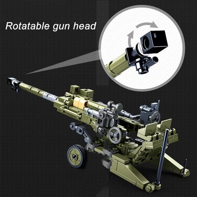 Diagram Displaying Rotatable Gun Head Mechanism of the 155mm Howitzer Model